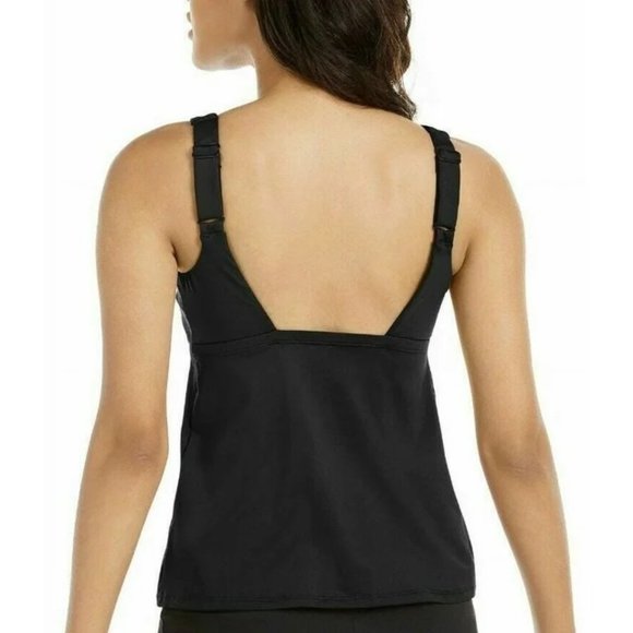 Nike Women’s Logo Sport Tankini Top Black Size Small NWT - Picture 3 of 5
